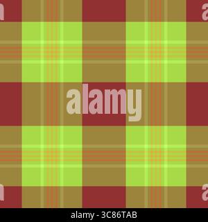 Vibrant plaid pattern. Dynamic design with interlocking hues of red, green, and brown. Textile or background use. Traditional, Scottish, rustic, versa Stock Vector