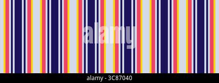 Garment stripe lines vector, nostalgic texture background textile. Customizable seamless fabric vertical pattern in light and indigo colors palette. Stock Vector