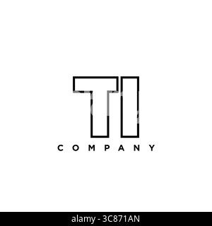 Trendy letter T and I, TI logo design template. Minimal monogram initial based logotype for company identity. Stock Vector