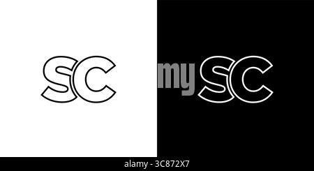 Trendy letter S and C, SC logo design template. Minimal monogram initial based logotype for company identity. Stock Vector