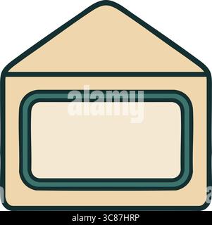 Frame envelope icon flat vector. Envelop card. Mail letter Stock Vector ...
