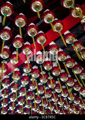 chinese lamps on the roof, miri, malaysia Stock Photo