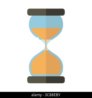 Hourglass with Flowing Sand Vector Illustration. Ideal for concepts related to time, deadlines, productivity, patience, countdowns and waiting. Stock Vector