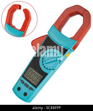 Measuring device for working with electrical systems. Used by professionals and amateurs for circuit diagnostics. Stock Photo