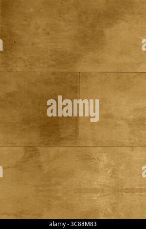 Distressed aged weathered gold tiles background backdrop. Interior design building product concept. Stock Photo