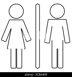 Male and female restroom symbols on white background Stock Vector