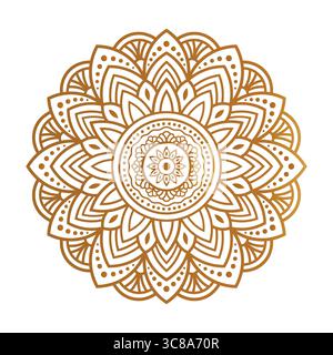 Golden Mandala Vector Design | Ornamental Boho Art Pattern Stock Vector