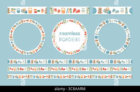 Colorful Seamless Sport Border Pattern Stock Vector