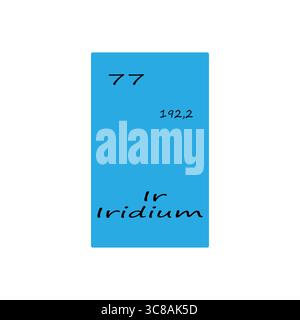 Iridium symbol. Element number 77 of the Periodic Table of the Elements ...