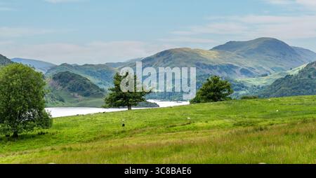 Ullswater from Aira Force, near Watermillock, Cumbria, England Stock Photo