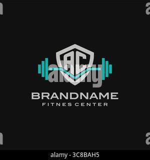 Creative letter AC logo design for gym or fitness vector graphic Stock Vector