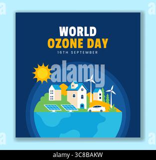 Vector Illustration for World Ozone Day with Hand Drawn Elements and Cartoon Background Stock Vector