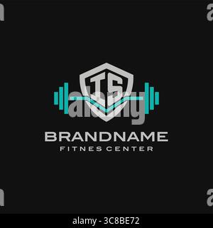 Creative letter IS logo design for gym or fitness vector graphic Stock Vector