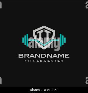 Creative letter IT logo design for gym or fitness vector graphic Stock Vector