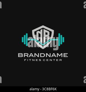 Creative letter NR logo design for gym or fitness vector graphic Stock Vector