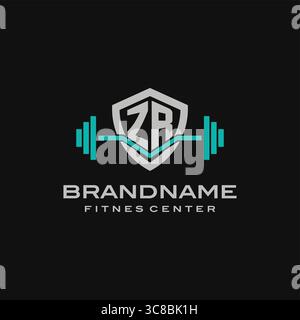 Creative letter ZR logo design for gym or fitness vector graphic Stock Vector