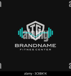 Creative letter TG logo design for gym or fitness vector graphic Stock Vector