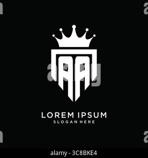 Letter AA logo monogram emblem style with crown shape design template vector graphic vector graphic Stock Vector