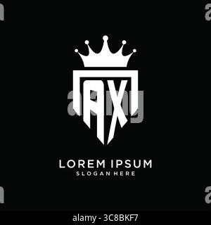 Letter AX logo monogram emblem style with crown shape design template vector graphic vector graphic Stock Vector