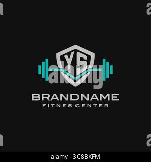 Creative letter YS logo design for gym or fitness vector graphic Stock Vector