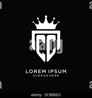 Letter CC logo monogram emblem style with crown shape design template vector graphic vector graphic Stock Vector