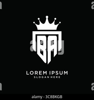 Letter BA logo monogram emblem style with crown shape design template vector graphic vector graphic Stock Vector
