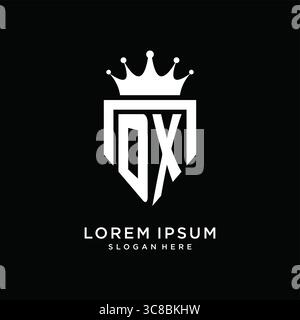 Letter DX logo monogram emblem style with crown shape design template vector graphic vector graphic Stock Vector