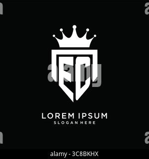 Letter EC logo monogram emblem style with crown shape design template vector graphic vector graphic Stock Vector