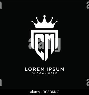 Letter CM logo monogram emblem style with crown shape design template vector graphic vector graphic Stock Vector