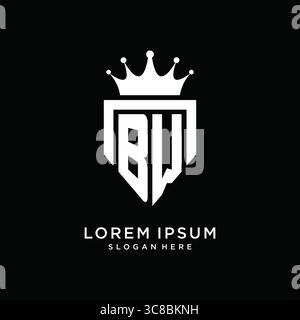 Letter BW logo monogram emblem style with crown shape design template vector graphic vector graphic Stock Vector
