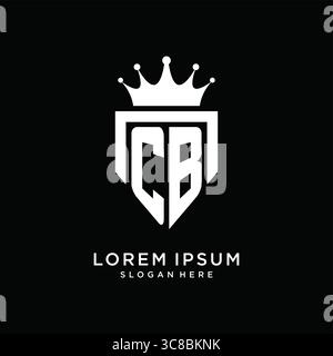 Letter CB logo monogram emblem style with crown shape design template vector graphic vector graphic Stock Vector