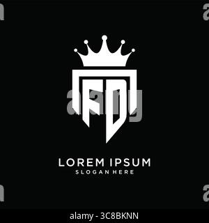 Letter FD logo monogram emblem style with crown shape design template vector graphic vector graphic Stock Vector