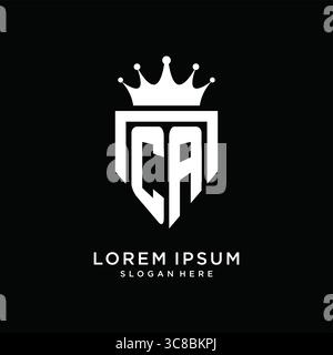 Letter CA logo monogram emblem style with crown shape design template vector graphic vector graphic Stock Vector