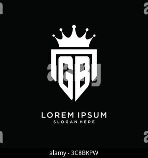 Letter GB logo monogram emblem style with crown shape design template vector graphic vector graphic Stock Vector