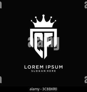 Letter CF logo monogram emblem style with crown shape design template vector graphic vector graphic Stock Vector