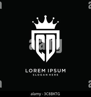 Letter CD logo monogram emblem style with crown shape design template vector graphic vector graphic Stock Vector