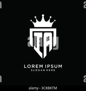 Letter IA logo monogram emblem style with crown shape design template vector graphic vector graphic Stock Vector