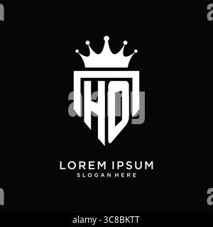 Letter HO logo monogram emblem style with crown shape design template vector graphic vector graphic Stock Vector
