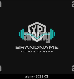 Creative letter XP logo design for gym or fitness vector graphic Stock Vector