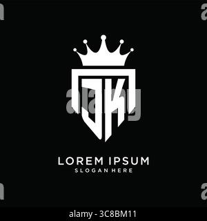 Letter JK logo monogram emblem style with crown shape design template vector graphic vector graphic Stock Vector
