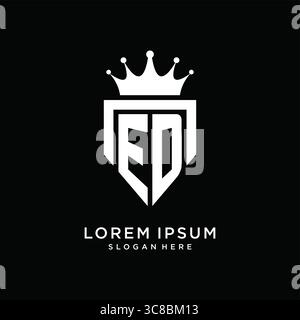 Letter ED logo monogram emblem style with crown shape design template vector graphic vector graphic Stock Vector