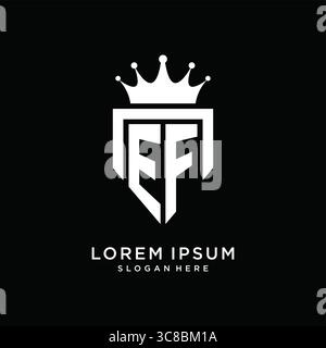 Letter EF logo monogram emblem style with crown shape design template vector graphic vector graphic Stock Vector