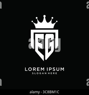 Letter EG logo monogram emblem style with crown shape design template vector graphic vector graphic Stock Vector