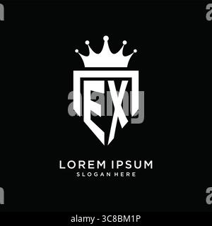 Letter EX logo monogram emblem style with crown shape design template vector graphic vector graphic Stock Vector
