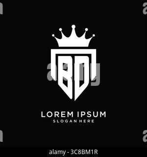 Letter BD logo monogram emblem style with crown shape design template vector graphic vector graphic Stock Vector