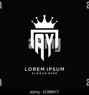 Letter AY logo monogram emblem style with crown shape design template vector graphic vector graphic Stock Vector