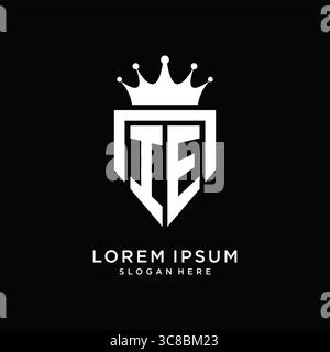 Letter IE logo monogram emblem style with crown shape design template vector graphic vector graphic Stock Vector