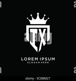 Letter IX logo monogram emblem style with crown shape design template vector graphic vector graphic Stock Vector