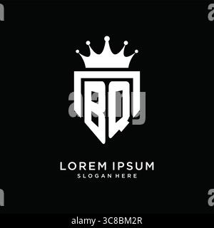 Letter BQ logo monogram emblem style with crown shape design template vector graphic vector graphic Stock Vector