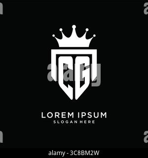 Letter CG logo monogram emblem style with crown shape design template vector graphic vector graphic Stock Vector